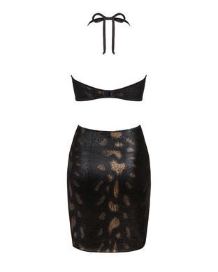 Платье под змеиную кожу Obsessive Vivianty dress XS/S, черное SO7313 фото