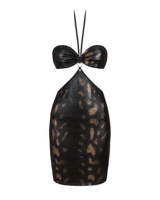 Платье под змеиную кожу Obsessive Vivianty dress XS/S, черное SO7313 фото