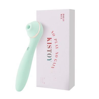 Вакуумный стимулятор с вибратором KISSTOY Polly Max Cyan SO9559 фото