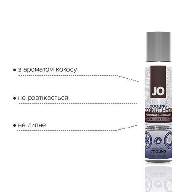 Охолоджувальна змазка-крем з кокосовою олією JO Coconut Hybrid COOLING (30 мл) біла SO1486 фото