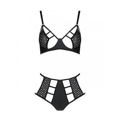 Розпродаж!!! Комплект з екошкіри Passion Tamaris Set black L/XL, бюстгальтер та трусики SO5796 фото