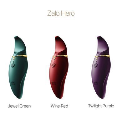 Вибратор 2в1 с язычком Zalo &mdash; Hero Wine Red, кристалл Swarovski SO6659 фото