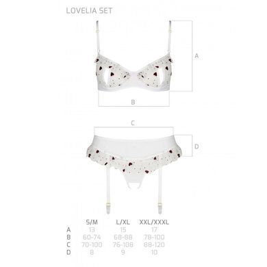 Сексуальний комплект з поясом для панчіх Passion LOVELIA SET XXL/XXXL, white SO4782 фото