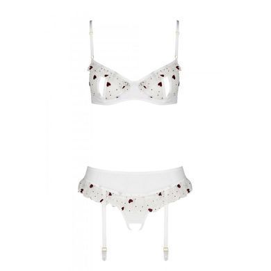 Сексуальний комплект з поясом для панчіх Passion LOVELIA SET XXL/XXXL, white SO4782 фото
