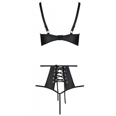 Розпродаж!!! Комплект з екошкіри Passion Tamaris Set black L/XL, бюстгальтер та трусики SO5796 фото