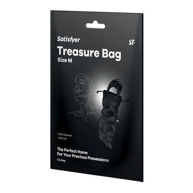 Мешочек для секс-игрушек Satisfyer Treasure Bag M, черный, на шнурке SX0546 фото