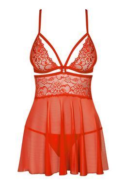 Бебі-дол Obsessive 838-BAB-3 babydoll & thong red L/XL SX1120 фото