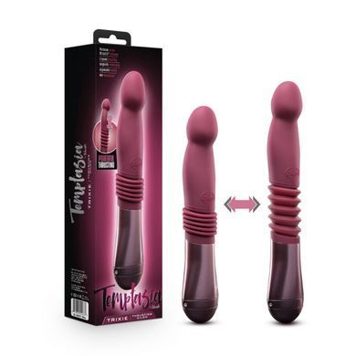 Пульсатор для точки G Blush Temptasia &ndash; Trixie Thrusting Dildo &ndash; Wine Red, 3 скорости SO8835 фото