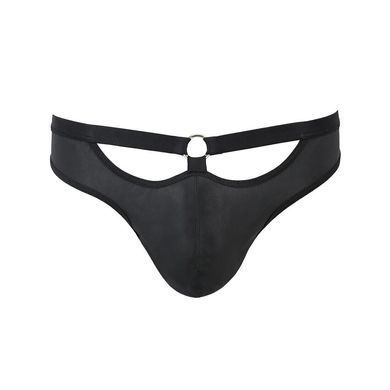 Мужские слипы с вырезами Passion 041 SLIP JOE L/XL Black, экокожа, открытые ягодицы SO7594 фото