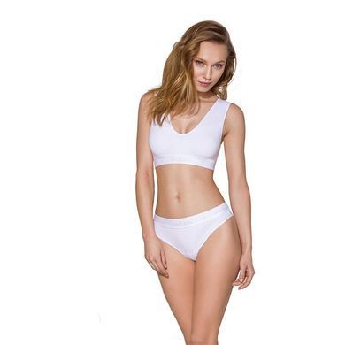 Трусики-бразилиана из хлопка Passion PS005 PANTIES M, white SO4224 фото