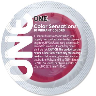 Презерватив ONE Color Sensations ONE likes it hot, 1 шт, красный, гладкий, со смазкой SX0770 фото