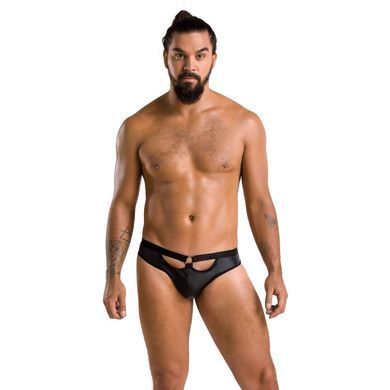 Мужские слипы с вырезами Passion 041 SLIP JOE L/XL Black, экокожа, открытые ягодицы SO7594 фото