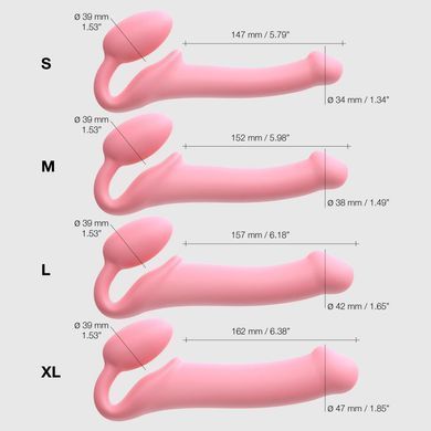 Безремневой страпон Strap-On-Me Rose XL, полностью регулируемый, диаметр 4,5см SX2570 фото