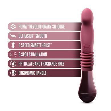 Пульсатор для точки G Blush Temptasia &ndash; Trixie Thrusting Dildo &ndash; Wine Red, 3 скорости SO8835 фото