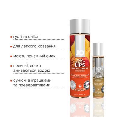 Комплект JO GWP &mdash; Peaches & Cream &mdash; Peachy Lips 120 мл & H2O Vanilla 30 мл SO6771 фото
