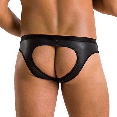 Мужские слипы с вырезами Passion 041 SLIP JOE L/XL Black, экокожа, открытые ягодицы SO7594 фото