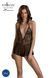 Боді Passion LEAFA BODY black S/M, на зав'язках, м'яка чашка, низ у вигляді шортиків SX0501 фото 1
