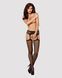 Сетчатые чулки-стокинги с узором на ягодицах Obsessive Garter stockings S232 S/M/L, черные, имитация SO7269 фото 3