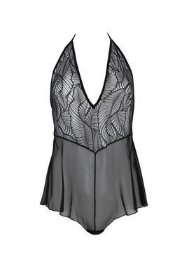 Боді Passion LEAFA BODY black, XXL/XXXL на зав'язках, м'яка чашка, низ у вигляді шортиків SX0502 фото