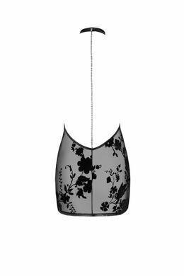 Платье Noir Handmade F313 Mythos, M, black, прозрачное, мини, открытая спина, декор из стразов SX0316 фото