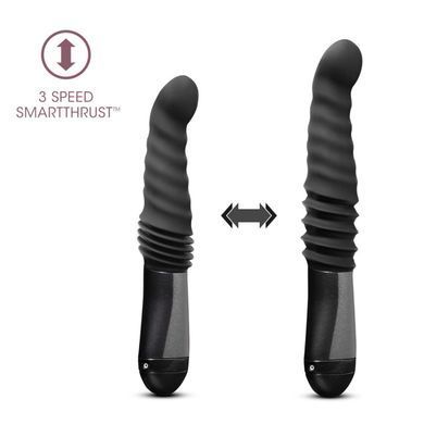 Пульсатор Blush Temptasia &ndash; Lazarus Thrusting Dildo &ndash; Black, ребристый ствол, 3 скорости SO8836 фото