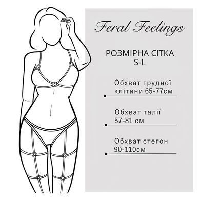 Жіноча збруя з ланцюгом та фіксаторами Feral Feelings Harness with Cuffs Black SO8252 фото