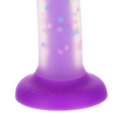 Светящийся в темноте фаллоимитатор ADDICTION Rave 8&Prime; Glow in the Dark Dildo Purple Confetti , 20,3 см SX1301 фото