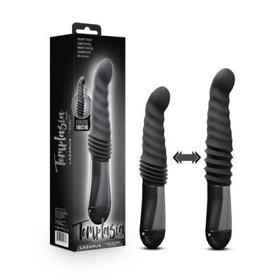 Пульсатор Blush Temptasia &ndash; Lazarus Thrusting Dildo &ndash; Black, ребристый ствол, 3 скорости SO8836 фото