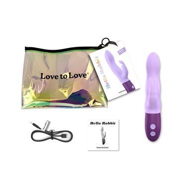 Вібратор-кролик Love To Love Hello Rabbit Violet з гнучким стовбуром і стимуляцією точки G, 2 мотори SO3353 фото