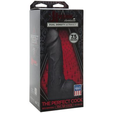 Фаллоимитатор со съемной присоской Doc Johnson Kink - The Perfect Cock 7.5 inch Vac-U-Lock - Black SO4543 фото