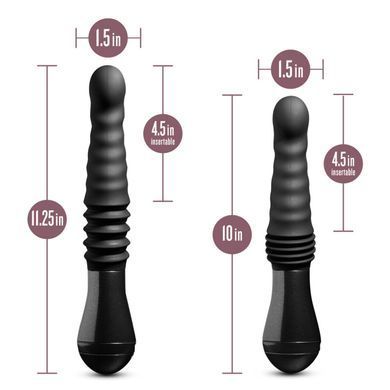 Пульсатор Blush Temptasia &ndash; Lazarus Thrusting Dildo &ndash; Black, ребристый ствол, 3 скорости SO8836 фото