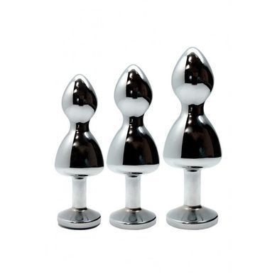 Металлическая анальна пробка Wooomy Lollypop Double Ball Metal Plug Blue L диаметр 3,5, длина 10,5см SO7419 фото