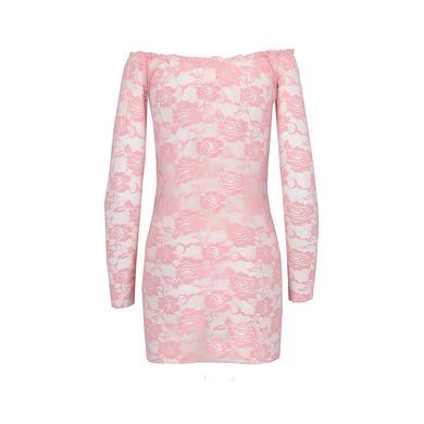 Прозрачная сорочка с длинным рукавом Passion YOLANDA CHEMISE L/XL, pink, трусики EL14307 фото