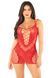 Платье Leg Avenue Lace and Net Mini Dress with Dual Strap One Size, Red SX1734 фото 5