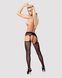 Сетчатые чулки-стокинги с кружевным поясом Obsessive Garter stockings S307 S/M/L, черные, имитация г SO7270 фото 4