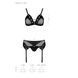Комплект білизни Passion NESSY SET XXL/XXXL black, бюстгальтер, пояс для панчіх, стрінги SO8459 фото 5