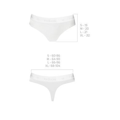 Трусики-бразилиана из хлопка Passion PS005 PANTIES XL, white SO4226 фото