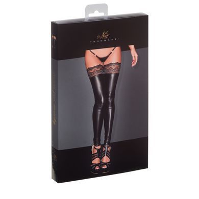 Чулки с мокрым эффектом Noir Handmade F135 Powerwetlook stockings, L, без мысков SX0019 фото