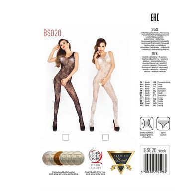Бодистокинг Passion BS020 white, комбинезон, фантазийный узор PBS020W фото