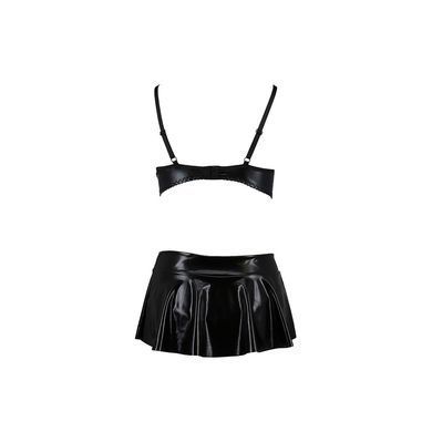 Комплект белья под латекс Passion DEBY SET L/XL, black, лиф, мини-юбочка, стринги PS25701 фото