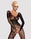 Бодистокинг Obsessive Bodystocking F210 S/M/L black, рукава-митенки, сетка, цветное кружево SO7221 фото 2