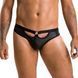 Чоловічі сліпи з вирізами Passion 041 SLIP JOE XXL/XXXL Black, екошкіра, відкриті сідниці SO7596 фото 1