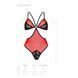 Напівпрозоре боді з мереживом Passion PEONIA BODY L/XL red SO8460 фото 5