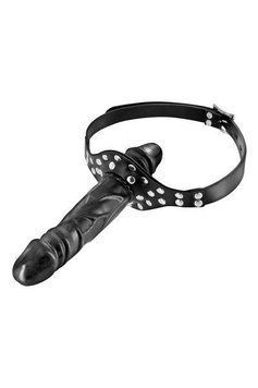 Кляп з подвійним фалоімітатором Fetish Tentation Double Penis Gag (м'ята упаковка!!!) SO3736-R фото