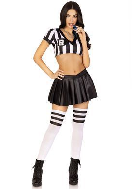 Костюм рефери Leg Avenue Time Out Referee M, кроп-топ, юбка, свисток SO9192 фото