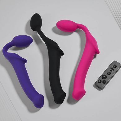 Безремневой страпон с вибрацией Strap-On-Me Vibrating Fuchsia XL, диам. 4,7см, пульт ДУ, регулируемый SX2573 фото
