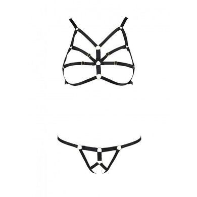 Комплект білизни зі стреп Passion Exclusive ARMANDA SET L/XL, black SO6374 фото