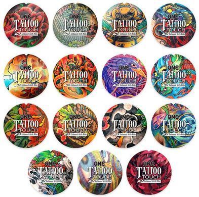 Презерватив ONE Tattoo Touch Blue, 1 шт, голубой, с рельефом в виде татуировки SX0755 фото