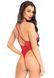 Мереживне боді Leg Avenue Floral lace thong teddy Red, шнурівка на грудях, one size SO7964 фото 2