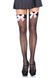 Чулки-сетка с атласным бантиком Leg Avenue Fishnet Thigh Highs One size, Black, With Bow Pink SO8596 фото 1